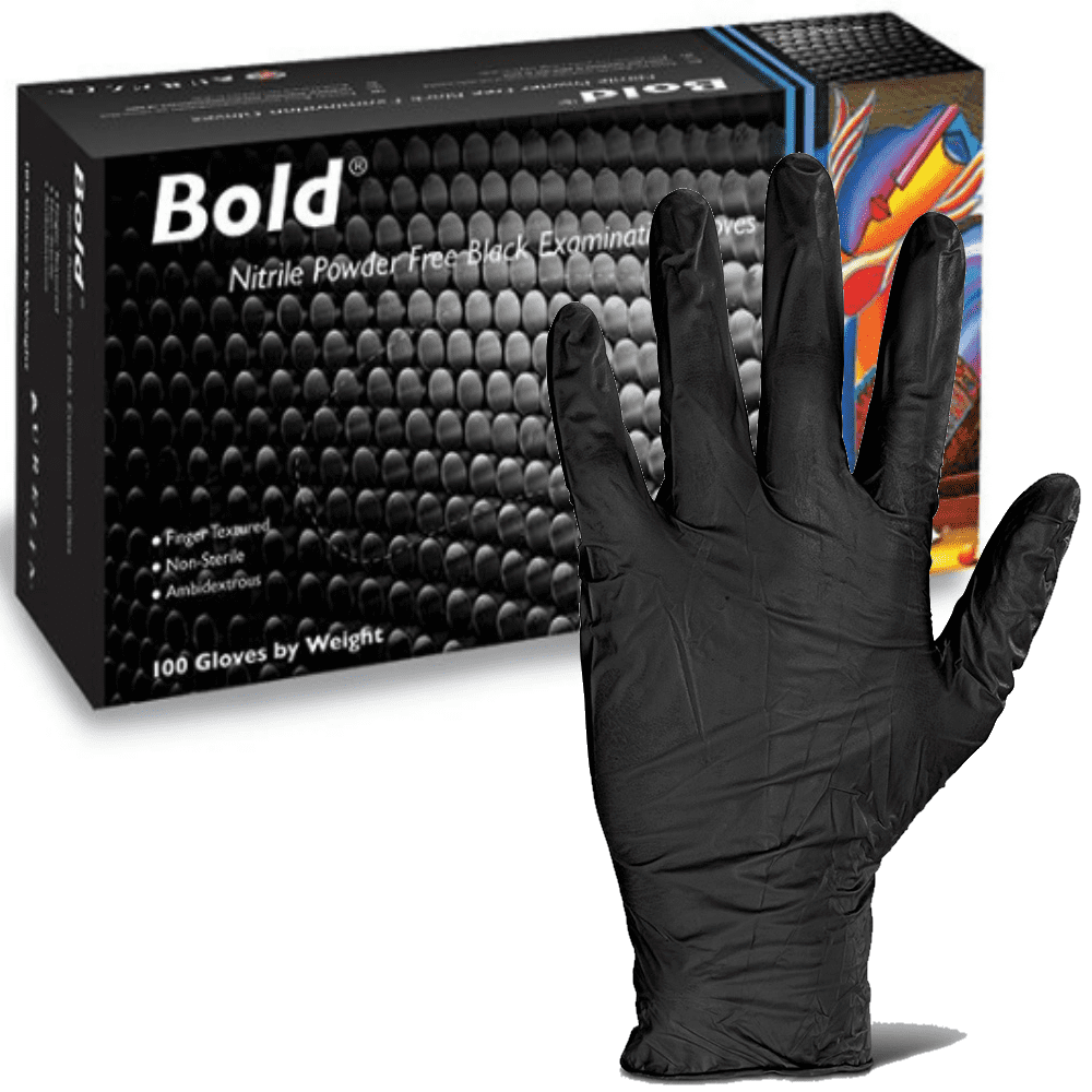 Aurelia Bold Black Powder Free Nitrile Gloves Box 100